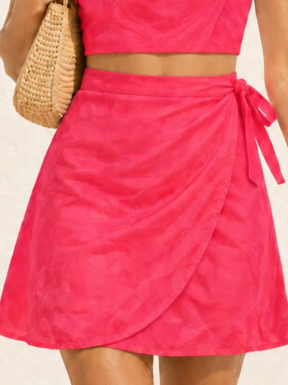 Bright Pink Silky Wrap Sarong Cover-Up
